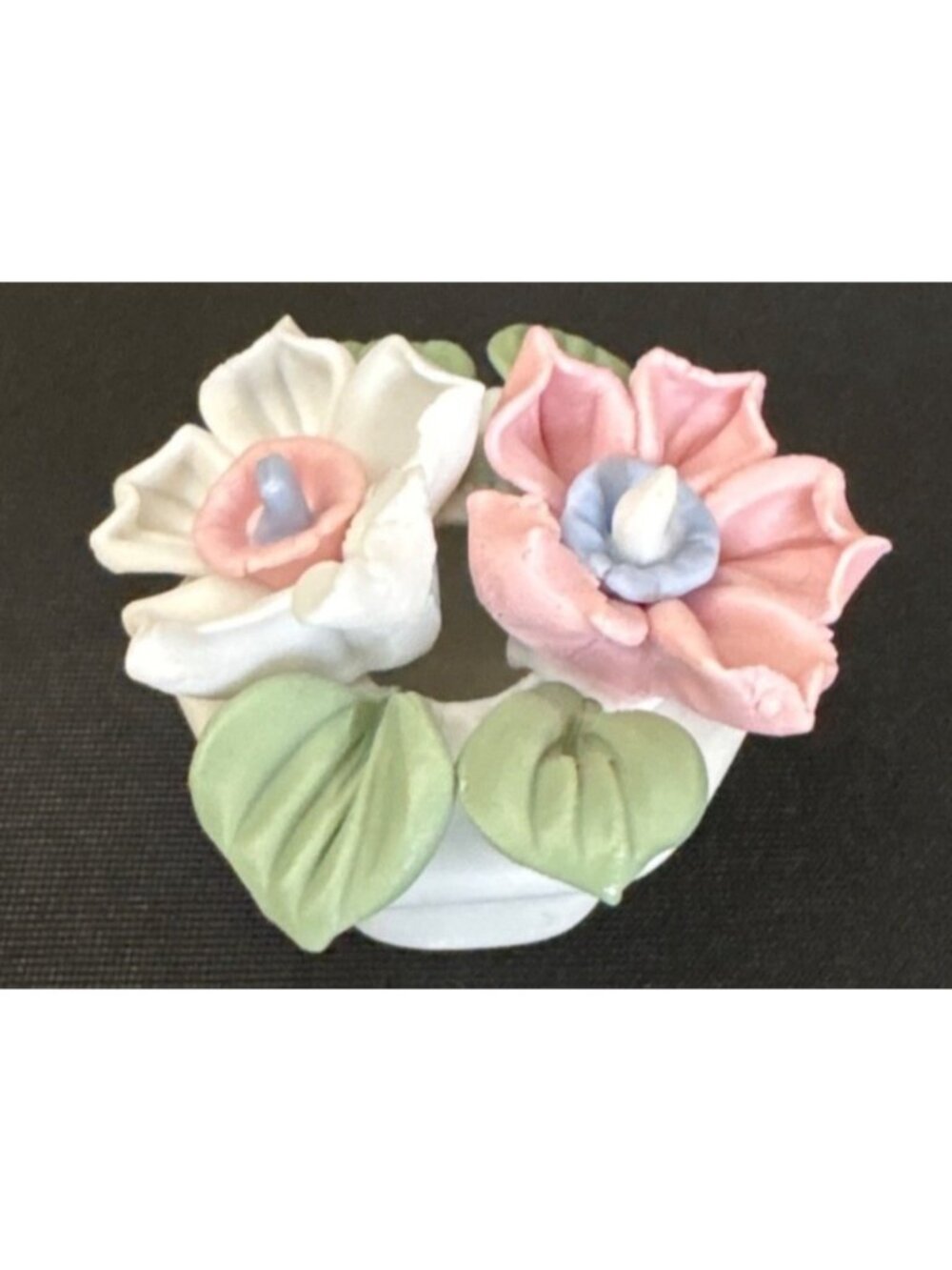 Vintage Sleeping Baby Boy & Girl Floral Basket Porcelain Figurines Party Cake - Picture 12 of 15